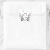 Buchstabeg-Anfangsmonogramm mit Engels-Flügeln u. Quadratischer Aufkleber (Tasche)