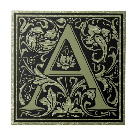 Buchstaben A Monogramm Fliese (Vorderseite)