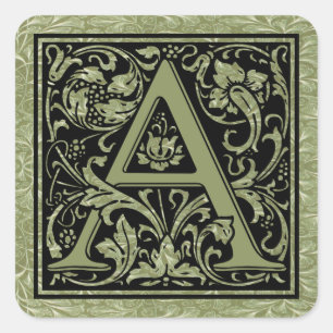 Buchstaben A Monogramm Quadratischer Aufkleber