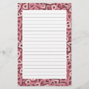Buchstaben a, rosa briefpapier