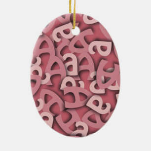 Buchstaben a, rosa keramik ornament