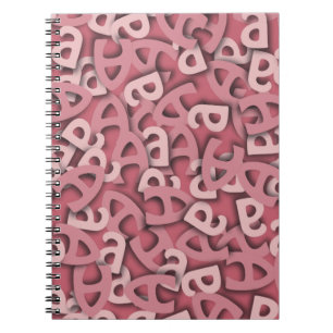 Buchstaben a, rosa notizblock