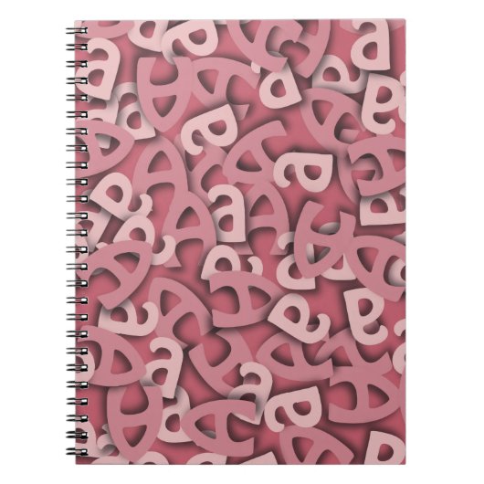 Buchstaben a, rosa notizblock (Vorderseite)