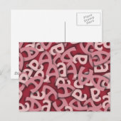 Buchstaben a, rosa postkarte (Vorne/Hinten)