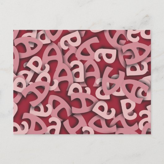 Buchstaben a, rosa postkarte (Vorderseite)