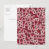 Buchstaben a, rosa postkarte (Vorne/Hinten)
