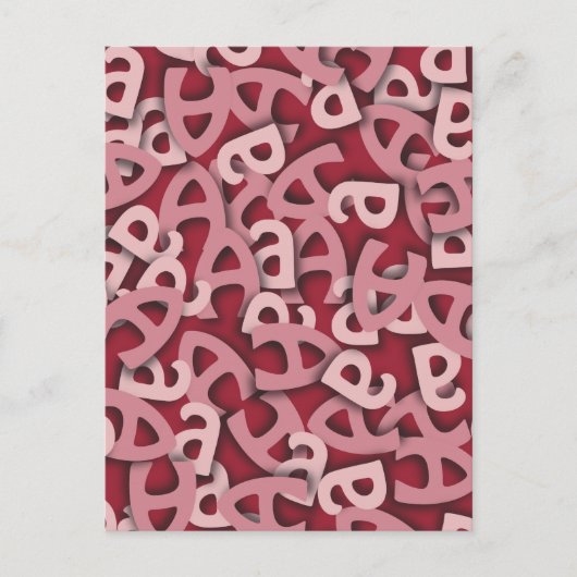Buchstaben a, rosa postkarte (Vorderseite)