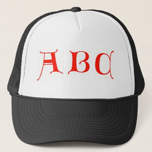 Buchstaben ABC Hat Truckerkappe (Vorderseite)