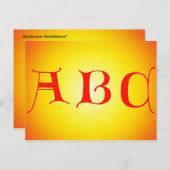 Buchstaben ABC Postkarte (Vorne/Hinten)