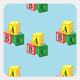 Buchstaben abc quadratischer aufkleber