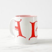 Buchstaben ABC-Tasse Zweifarbige Tasse (Vorderseite Links)