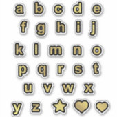 Buchstaben Alphabet mit schwarzen und goldfarbenen Aufkleber (Vorderseite)