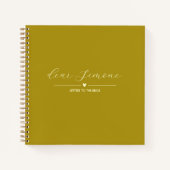 Buchstaben an das Gästebuch | Dunkelgelb Notizblock (Vorderseite)