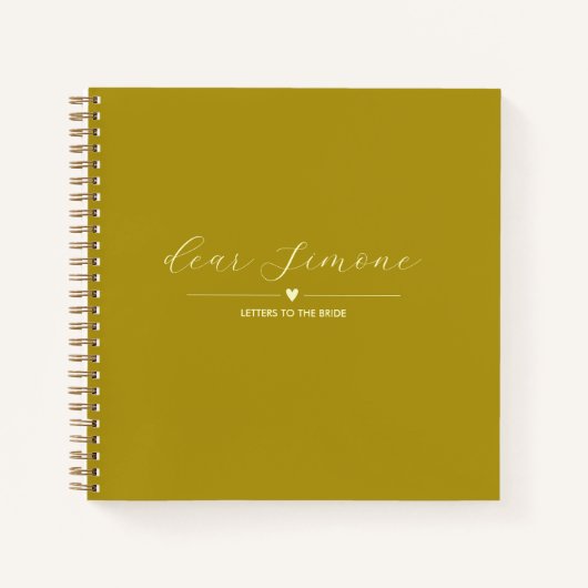 Buchstaben an das Gästebuch | Dunkelgelb Notizblock (Vorderseite)