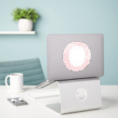 BUCHSTABEN AUS HERZEN AUFKLEBER (Laptop auf Schreibtisch)