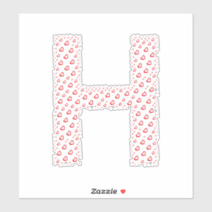 BUCHSTABEN AUS HERZEN AUFKLEBER