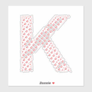 BUCHSTABEN AUS HERZEN AUFKLEBER