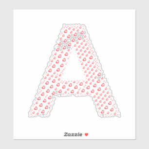 BUCHSTABEN AUS HERZEN AUFKLEBER