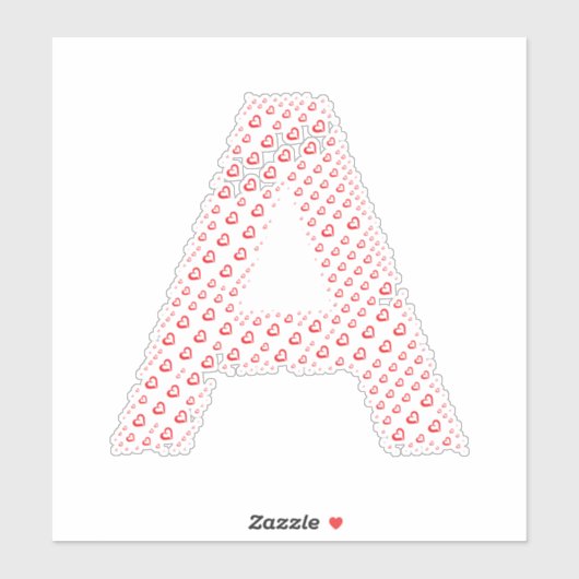 BUCHSTABEN AUS HERZEN AUFKLEBER (Blatt)