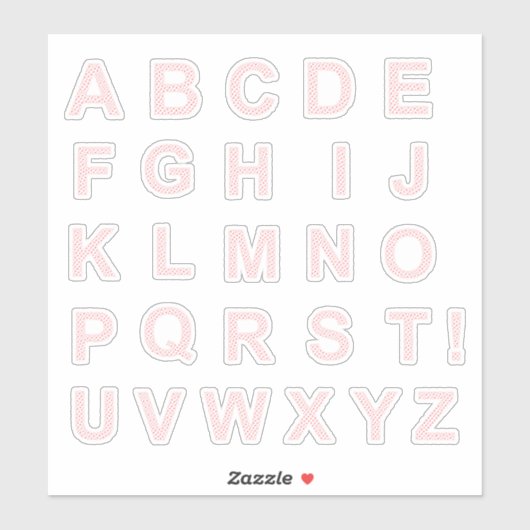 BUCHSTABEN AUS HERZEN AUFKLEBER (Blatt)