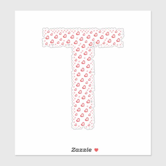 BUCHSTABEN AUS HERZEN AUFKLEBER (Blatt)