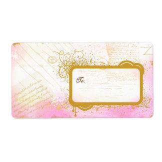 Buchstaben aus Paris Pink & Gold Große Etiketten