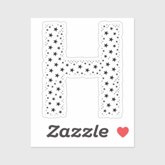 BUCHSTABEN AUS SCHWARZEN STERNEN AUFKLEBER (Blatt)