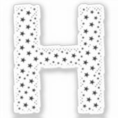 BUCHSTABEN AUS SCHWARZEN STERNEN AUFKLEBER (Vorderseite)