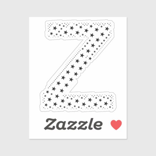 BUCHSTABEN AUS SCHWARZEN STERNEN AUFKLEBER (Blatt)