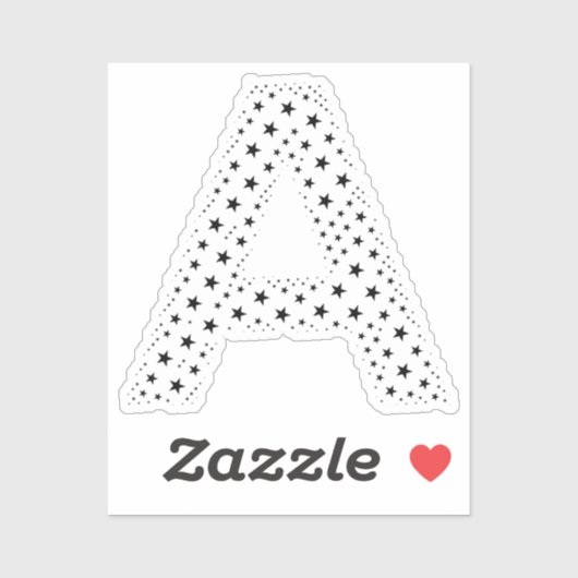 BUCHSTABEN AUS SCHWARZEN STERNEN AUFKLEBER (Blatt)