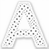 BUCHSTABEN AUS SCHWARZEN STERNEN AUFKLEBER (Vorderseite)