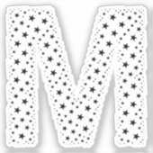 BUCHSTABEN AUS SCHWARZEN STERNEN AUFKLEBER (Vorderseite)