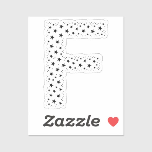 BUCHSTABEN AUS SCHWARZEN STERNEN AUFKLEBER (Blatt)