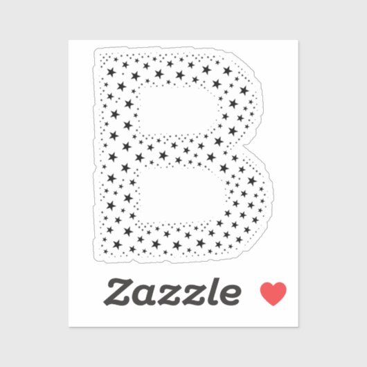 BUCHSTABEN AUS SCHWARZEN STERNEN AUFKLEBER (Blatt)