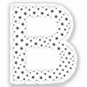 BUCHSTABEN AUS SCHWARZEN STERNEN AUFKLEBER (Vorderseite)