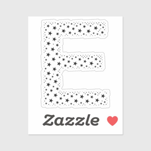 BUCHSTABEN AUS SCHWARZEN STERNEN AUFKLEBER (Blatt)