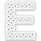 BUCHSTABEN AUS SCHWARZEN STERNEN AUFKLEBER (Vorderseite)