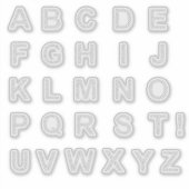 BUCHSTABEN AUS SCHWARZEN STERNEN AUFKLEBER (Vorderseite)