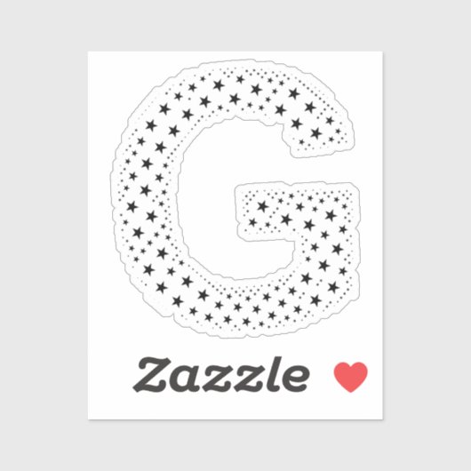 BUCHSTABEN AUS SCHWARZEN STERNEN AUFKLEBER (Blatt)