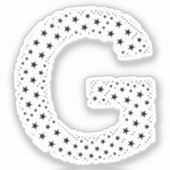 BUCHSTABEN AUS SCHWARZEN STERNEN AUFKLEBER (Vorderseite)