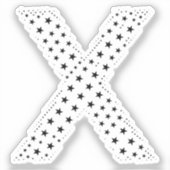BUCHSTABEN AUS SCHWARZEN STERNEN AUFKLEBER (Vorderseite)