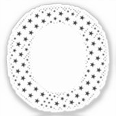 BUCHSTABEN AUS SCHWARZEN STERNEN AUFKLEBER (Vorderseite)