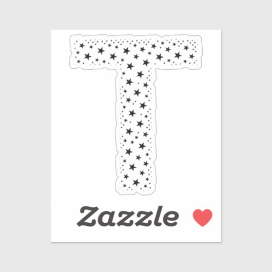 BUCHSTABEN AUS SCHWARZEN STERNEN AUFKLEBER (Blatt)