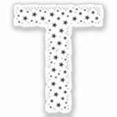 BUCHSTABEN AUS SCHWARZEN STERNEN AUFKLEBER (Vorderseite)