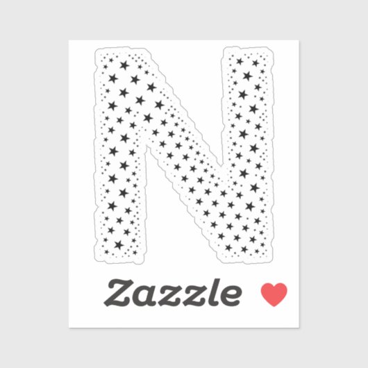 BUCHSTABEN AUS SCHWARZEN STERNEN AUFKLEBER (Blatt)