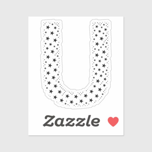 BUCHSTABEN AUS SCHWARZEN STERNEN AUFKLEBER (Blatt)