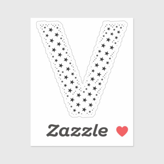 BUCHSTABEN AUS SCHWARZEN STERNEN AUFKLEBER (Blatt)