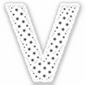 BUCHSTABEN AUS SCHWARZEN STERNEN AUFKLEBER (Vorderseite)