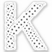 BUCHSTABEN AUS SCHWARZEN STERNEN AUFKLEBER (Vorderseite)