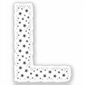 BUCHSTABEN AUS SCHWARZEN STERNEN AUFKLEBER (Vorderseite)